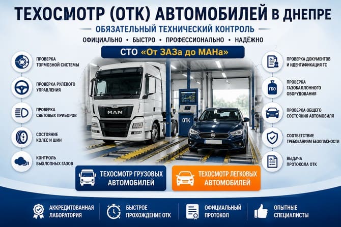 Обязательный технический контроль автомобилей в Днепре